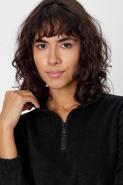 DENSMOOD Normal Mold Embroidered Flower-Proof Sleeve Elastic Fleece