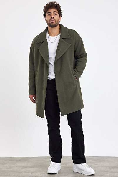 MADZEYMODA Новий сезон чоловічий підкладковий трикотажний хакі зелений кашемірний пальто Mz56118