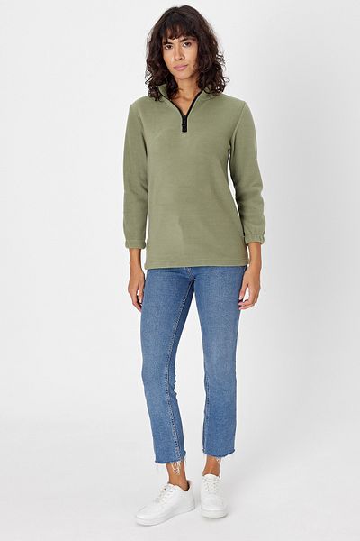 DENSMOOD Normal Mold Embroidered Flower-Proof Sleeve Elastic Fleece