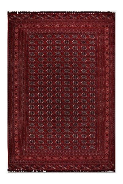Halımax Crea Halı Truva TR06 Afgan Desen Bordo Kırmızı Etnik Modern Halı