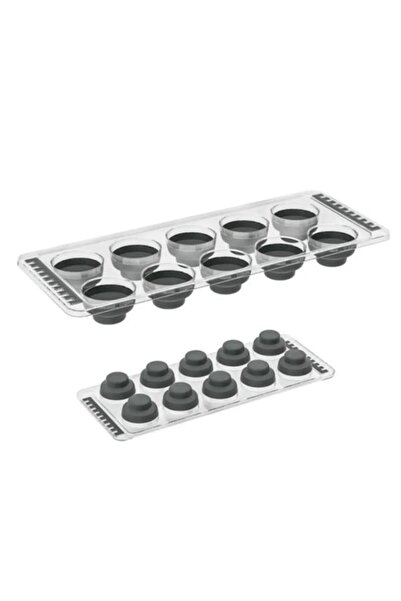 Tiesa Home 3 Adet Yapışmaz Plastik Silikonlu 10 Bölme Bas Çıkar Buz Kalıbı Bu...