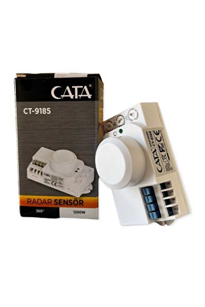 Cata Radar Hareket Sensörü 1200w (RF SENSÖR TİPİ) Açı 360 Derece Işık Süre Ve Mesafe Ayarlı Sensör