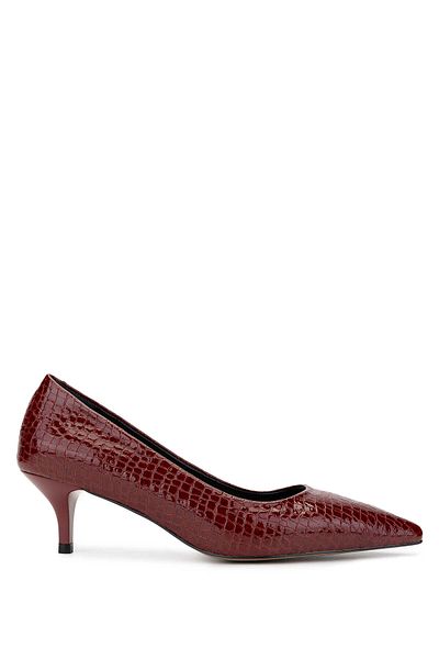 Tamer Tanca Pantofi stiletto roșii Claret din piele naturală de damă