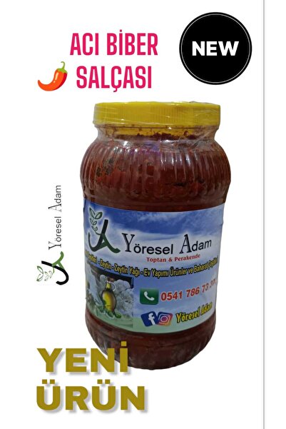 YÖRESELADAM Acı Biber Salçasi Ev Yapımı Güneşte Kurutma (5 KG)