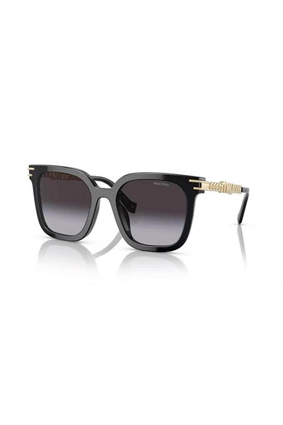 Miu Miu 13ws 1ab5d1 55 نظارة شمسية مربعة سوداء للنساء