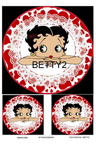 LİNEART Betty Boop Brass Decopage Paper - 29X42Cm No:Betty2