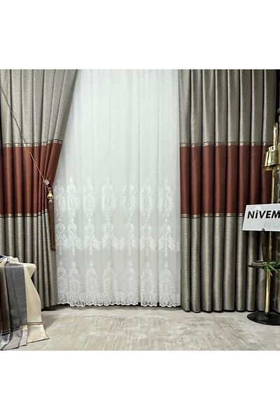 NİVEMESHOME Nivemeshome Story 2775 Tulle Curtain 1/3 Tight Pleated White Tulle Curtain Apm