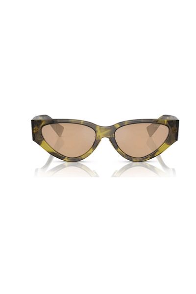 Miu Miu 03zs 13q40d 54 نظارات شمسية نسائية على شكل عين القطة باللون الأخضر
