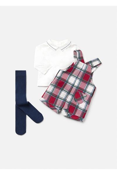 MAYORAL Red 3-Piece Plaid Suit for Baby Boy - 2631