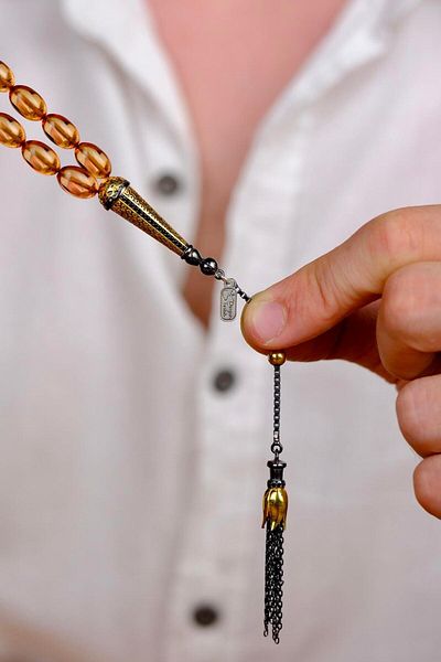 dergah tesbih Fire-I Amber Silver Series