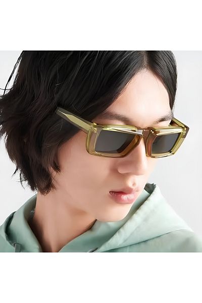 Eyesofia Olad Unisex Khaki Green Black Sunglasses