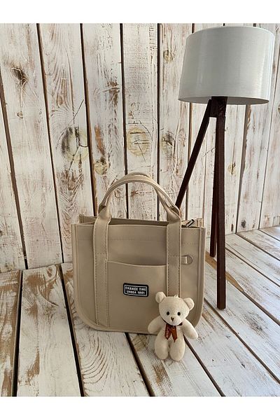 Elentra Teddy Bear Detailed Handbag, Shoulder Bag, Trend Suggestion Design Bag