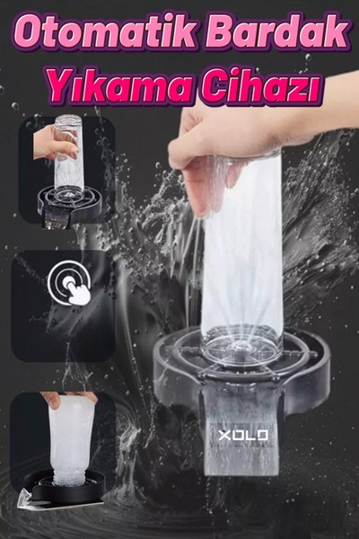 xolo Otomatik Bardak Yıkama Aparatı Kolay Montaj Mutfak Lavabo Bardak Kupa Bi...