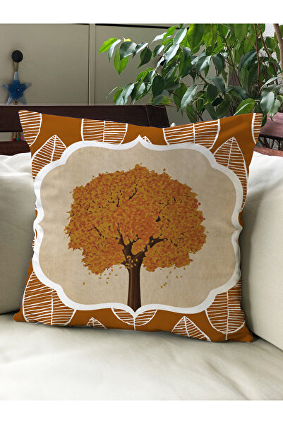 Evmila Husă de pernă din catifea 43x43 cu tema de toamnă