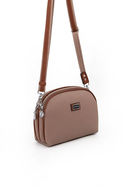 Silver Polo Γυναικεία τσάντα χιαστί Silver & Polo Sand - Tan SP765