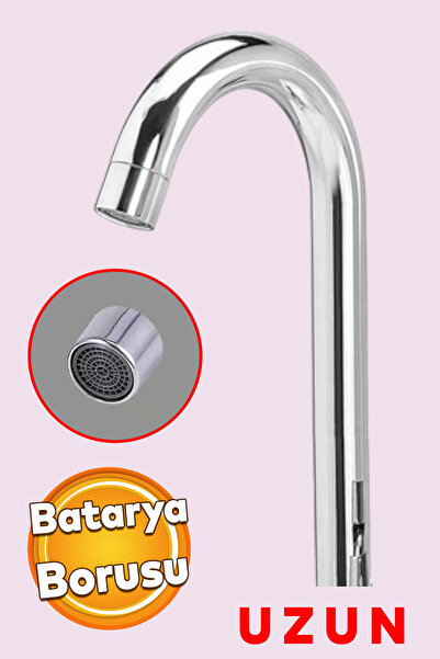 Badem10 Lüks Uzun Evye Borusu Krom Su 360° Dönen Kaliteli Dayanıklı Lavabo Mu...