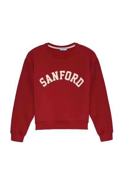 Quzu Claret Red Sweatshirt - Text Printed