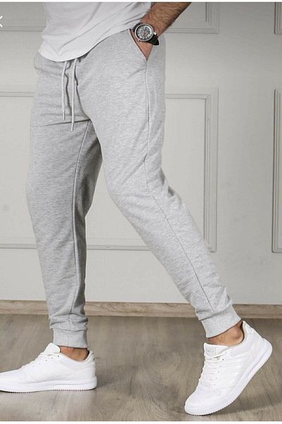 Hera&Peacock Blackjackgiyim Ανδρικό παντελόνι Jogger σε γκρι λεπτή εφαρμογή