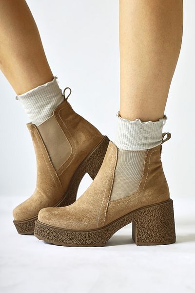 Limoya Thida Mink Suede Elastic Platform Sole Pull γυναικείες μπότες, γυναικεία μποτάκια