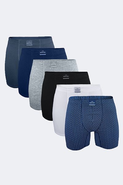 Malabadi Ανδρικό Μικτό Χρώμα 6 τεμαχίων Cotton Elastane Long Boxer 073