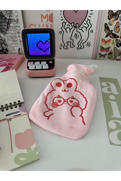 Planet Butik كيس ماء ساخن صغير الحجم باللون الوردي من Hi Rabbit