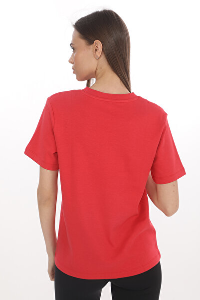 Giyimod WOMEN'S RED V-NECK SHORT SLEEVE 100% COTTON INTERLOCK T-SHIRT S-111