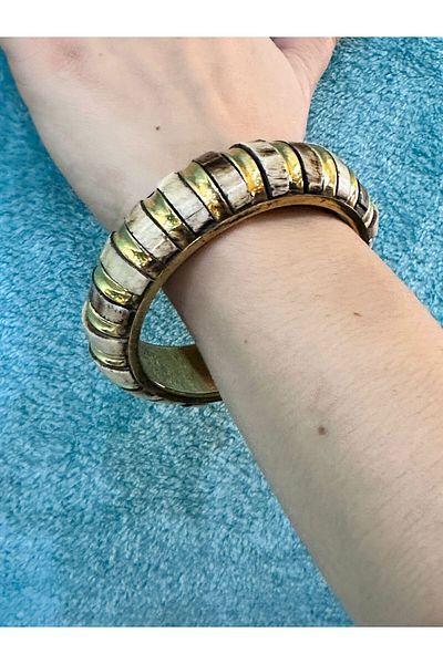 Gönülden Tasarım Sedef Coating Authentic Women's Indian Bracelet Diameter 7 cm