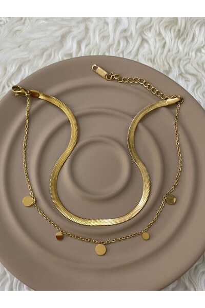 YASİN TOPÇU خلخال ذهبي من الفولاذ