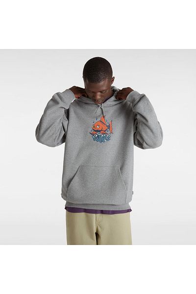 Vans Fish Loose Pullover Men's Gray Sweatshirt