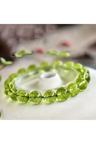 eHediyecim Peridot (Zebercet) Natural Stone Bracelet - Self-Confidence Stone