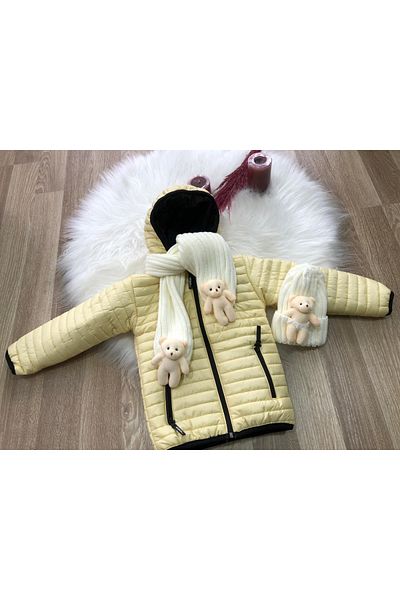 diamondstar Girl's Water and Windproof Beret Scarf Jacket