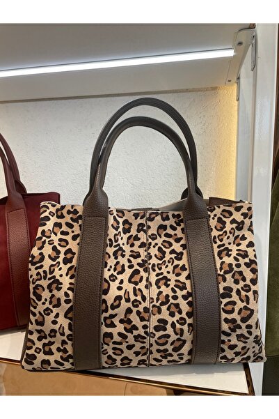 My Easy Shop حقيبة نسائية من جلد الغزال الأصلي بنقشة الفهد - الموسم الجديد