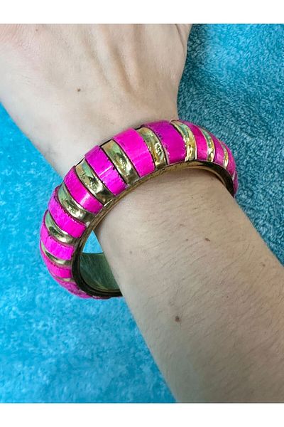 Gönülden Tasarım Sedef Coating Authentic Women's Indian Bracelet Diameter 7 cm
