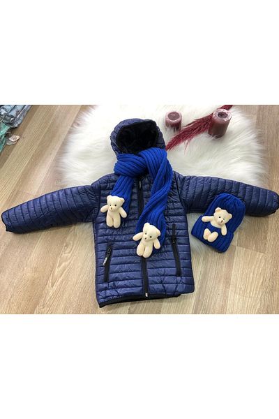 diamondstar Boy's Water and Windproof Beanie Scarf Jacket