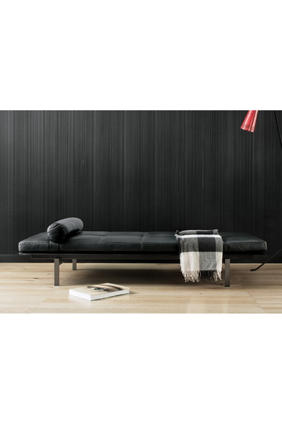 SCY Beard Lüx Siyah Silindir Minderli Deri Metal Ayaklı Dekoratif Puf Bench L...