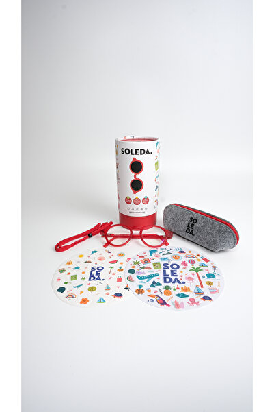 SOLEDA نظارات شاشة للأطفال بعمر 6-12 سنة باللون الأحمر