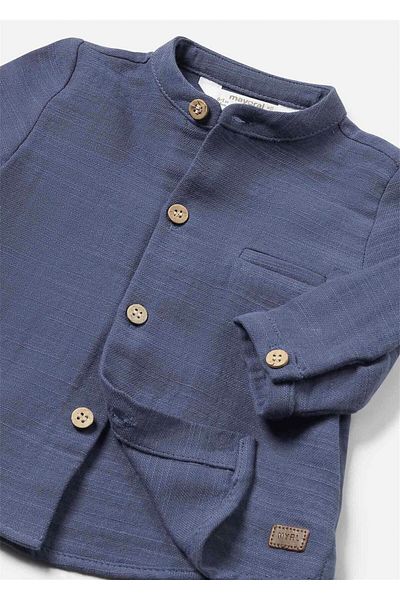 MAYORAL Navy Blue Baby Boy Shirt - Mao Collar, Model 2181