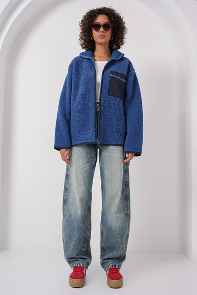 Bigdart 55446 Übergroße Plüschjacke mit Reißverschluss – Saks