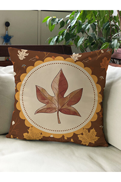 Evmila Βελούδινο κάλυμμα μαξιλαριού 43x43 με θέμα το φθινόπωρο