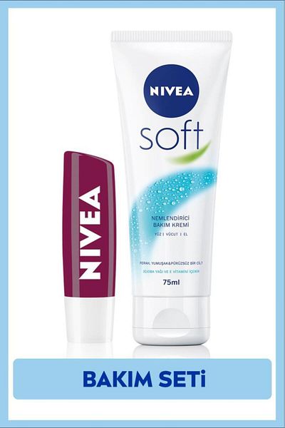 NIVEA Soft Hand Cream 75ml - Lip Care and Moisturizer Blackberry 4,8gr