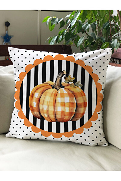 Evmila Βελούδινο κάλυμμα μαξιλαριού 43x43 με θέμα το φθινόπωρο