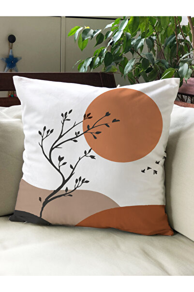 Evmila Husă de pernă din catifea 43x43 cu tema de toamnă