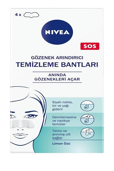 NIVEA 4Pcs Blackhead Remover T-Band - Pore Purifying, Deep Cleansing, Lemon Essence