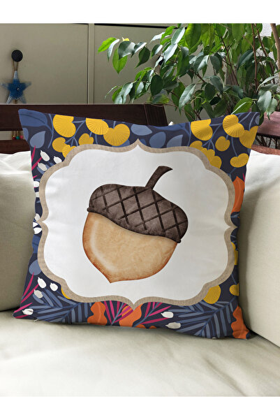 Evmila Husă de pernă din catifea 43x43 cu tema de toamnă