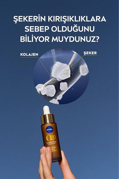 NIVEA 30ml Q10 Skin Serum - Double Effect, Pure Q10, Sugar Cause Anti-Wrinkle