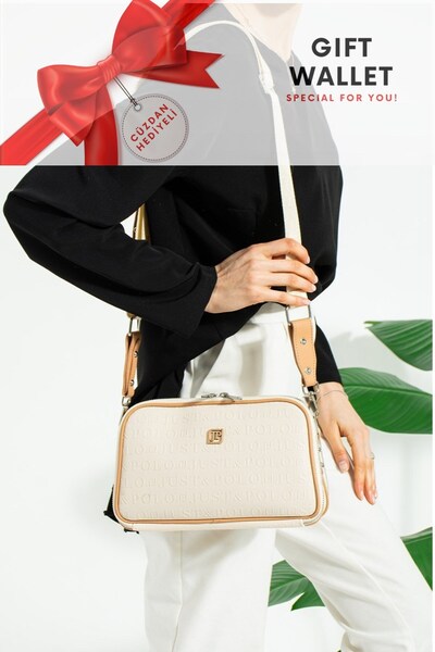 Just Polo حقيبة كتف نسائية بحزام طويل قابل للتعديل مكونة من 5 أقسام مع هدية محفظة