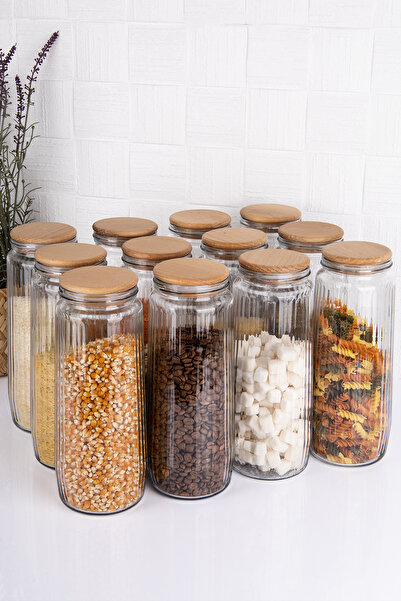 Home مجموعة برطمانات زجاجية ١٢ قدم بغطاء مفرغ من الهواء، مجموعة كبيرة من البقوليات الغذائية، ١٥٠٠ مل