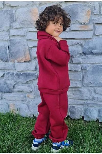 BEBEĞİME ÇORAP Thick Fabric ChildrEn's Tracksuit SEt - HoodEd, ThrEE ThrEad RastEr