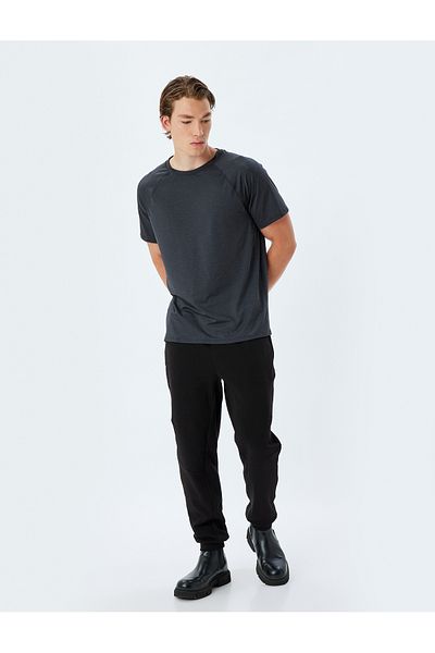 Koton Sportovní tričko Crew Neck s krátkým rukávem - potištěné na zádech
