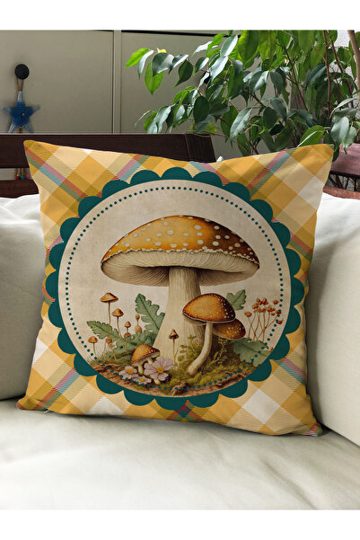 Evmila Husă de pernă din catifea 43x43 cu tema de toamnă